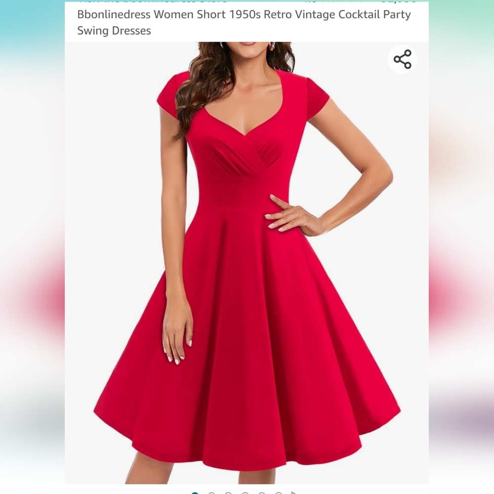 Womens 1950s retro swing cocktail dress